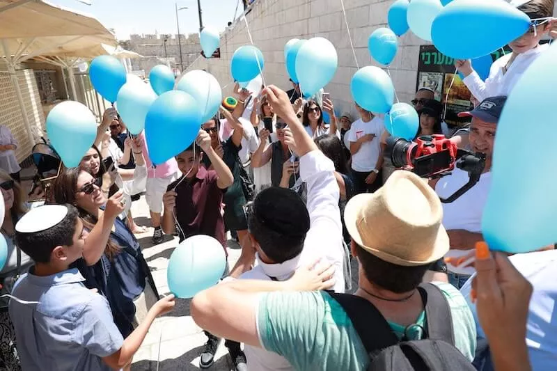 photo Party after Bar mitzvah at the Kotel in Jerusalem
