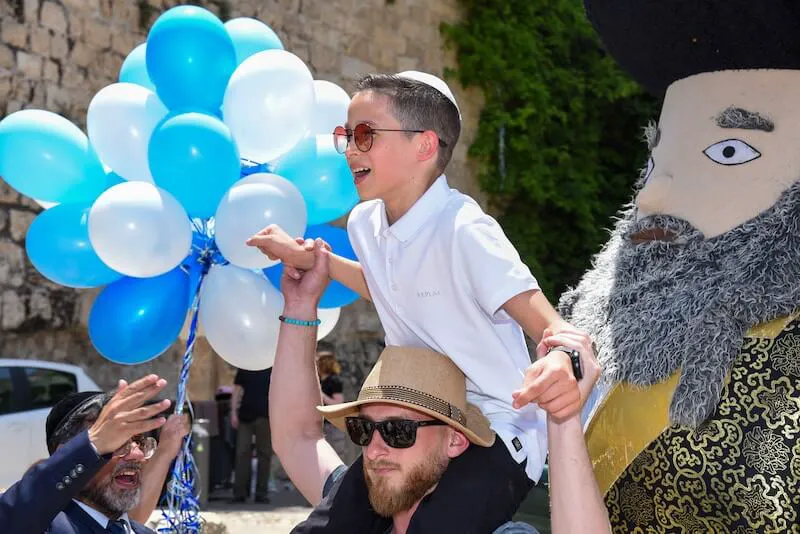 bar mitzvah at the western wall in israel